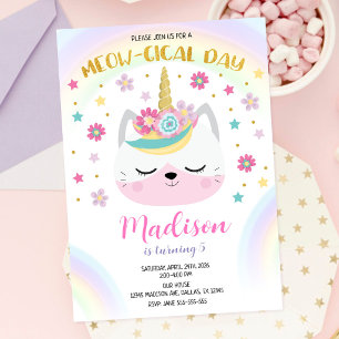 Caticorn Geburtstagseinladung, Magisches Einhorn K Einladung