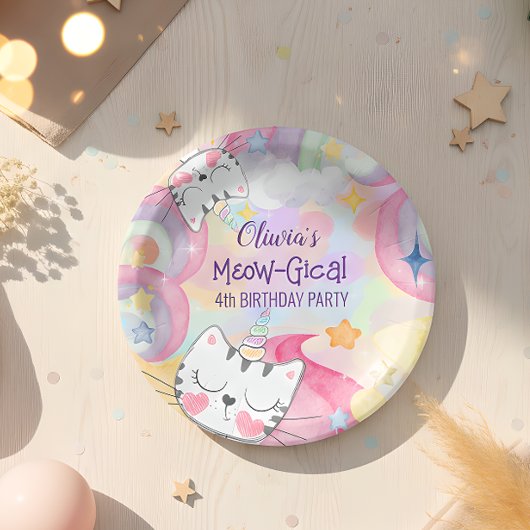 Caticorn-Geburtstagsschild Pappteller