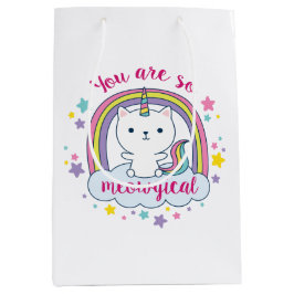 Caticorn | Geschenktasche | Goodie Bag | weiß Mittlere Geschenktüte