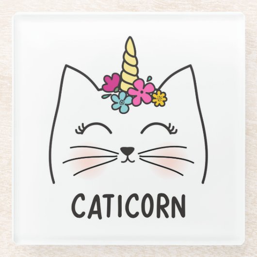 Caticorn Glasuntersetzer (Vorderseite)