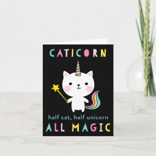 Caticorn-Halbkatze-Einhorn-Shirt Süße Mädchen Meow Karte