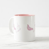 Caticorn im Flug Zweifarbige Tasse (Vorderseite Links)