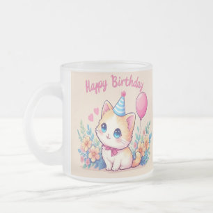 Caticorn Kawaii Geburtstags-Tasse Mattglastasse