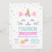 Caticorn Kitty Cat Kitten Einladungen zum Geburtst (Vorne/Hinten)