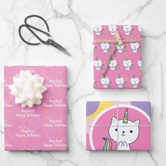 Caticorn-Kollektion 01 | Geschenkpapierbögen Geschenkpapier Set (Vorderseite)