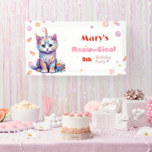 Caticorn Meow Gical Birthday Banner (Party)