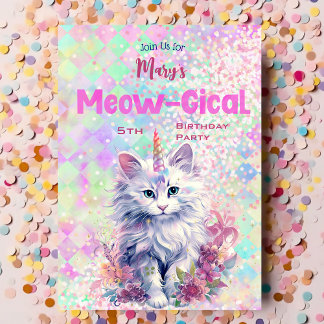 Caticorn Meow Gical Birthday Einladung
