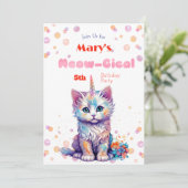 Caticorn Meow Gical Birthday Einladung (Stehend Vorderseite)