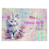 Caticorn Meow Gical Birthday Große Geschenktüte (Rückseite)