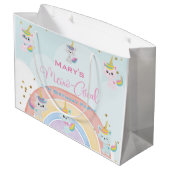 Caticorn Meow-Gical Birthday Große Geschenktüte (Rückseite Schrägansicht)