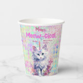 Caticorn Meow Gical Birthday Pappbecher (Vorderseite)