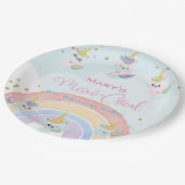 Caticorn Meow-Gical Birthday Pappteller (Schrägansicht)