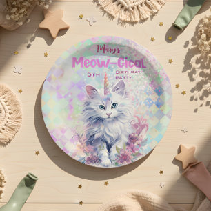 Caticorn Meow Gical Birthday Pappteller
