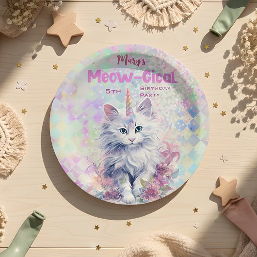 Caticorn Meow Gical Birthday Pappteller