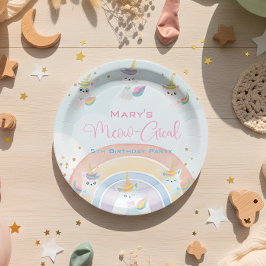 Caticorn Meow-Gical Birthday Pappteller