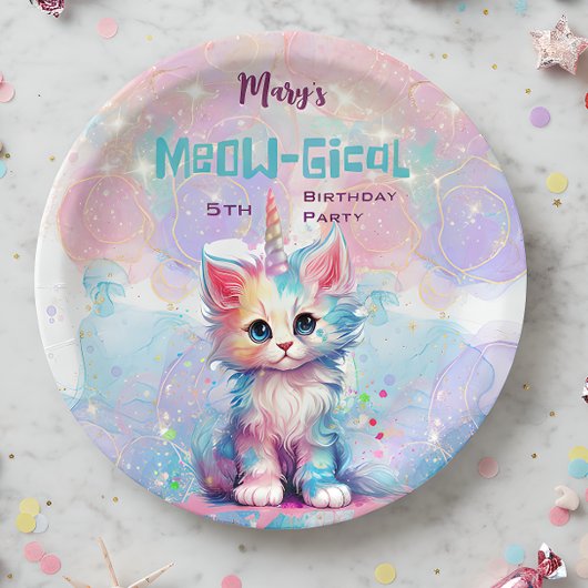Caticorn Meow Gical Birthday Pappteller