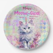 Caticorn Meow Gical Birthday Pappteller (Vorderseite)