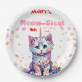 Caticorn Meow Gical Birthday Pappteller (Vorderseite)
