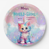 Caticorn Meow Gical Birthday Pappteller (Vorderseite)