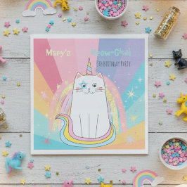 Caticorn Meow-Gical Birthday Serviette