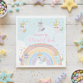 Caticorn Meow-Gical Birthday Serviette