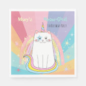 Caticorn Meow-Gical Birthday Serviette (Vorderseite)