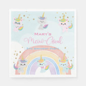 Caticorn Meow-Gical Birthday Serviette (Vorderseite)