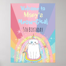 Caticorn Meow Gical Birthday Willkommen