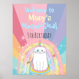 Caticorn Meow Gical Birthday Willkommen Poster