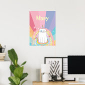 Caticorn Meow-Gical Girl Poster mit Namen (Heimbüro)