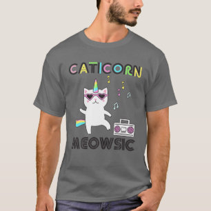 Caticorn Meowsic a Niedlich Einhorn Funny Cat Danc T-Shirt