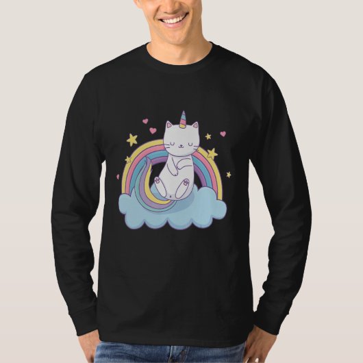Caticorn mit Rainbow Kittycorn T-Shirt (Vorderseite)
