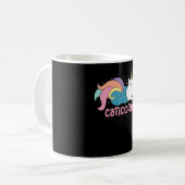 Caticorn Niedlich Cat Unicorn Mermaid Mix Kaffeetasse (Vorderseite Links)
