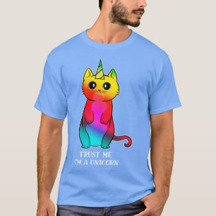 Caticorn Niedlich Cat Unicorn Regenbogen für Fraue T-Shirt