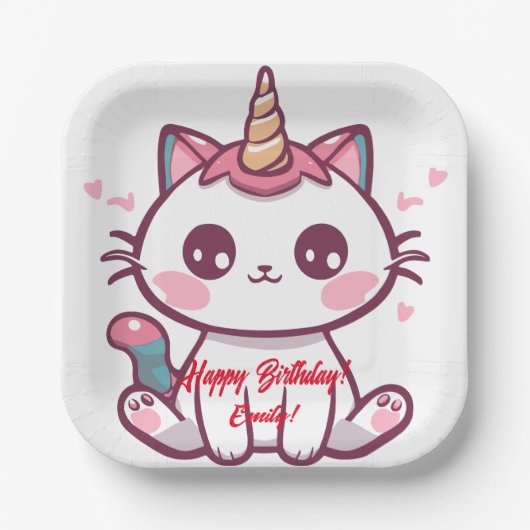 Caticorn Pappteller (Vorderseite)