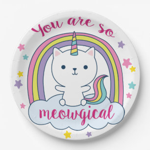 Caticorn   Pappteller   Weiß