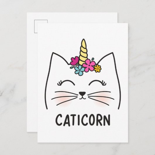 Caticorn Postkarte (Vorne/Hinten)