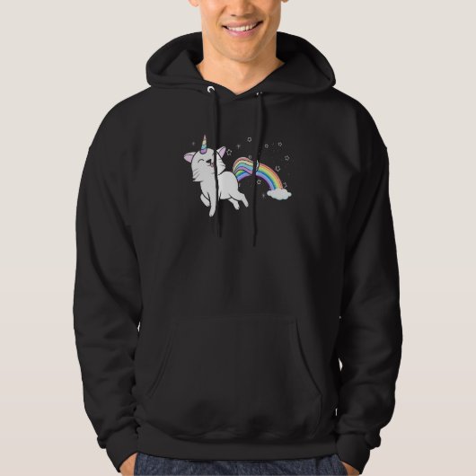 Caticorn Rainbow Unicorn Cat Magical Kitty Legenda Hoodie (Vorderseite)