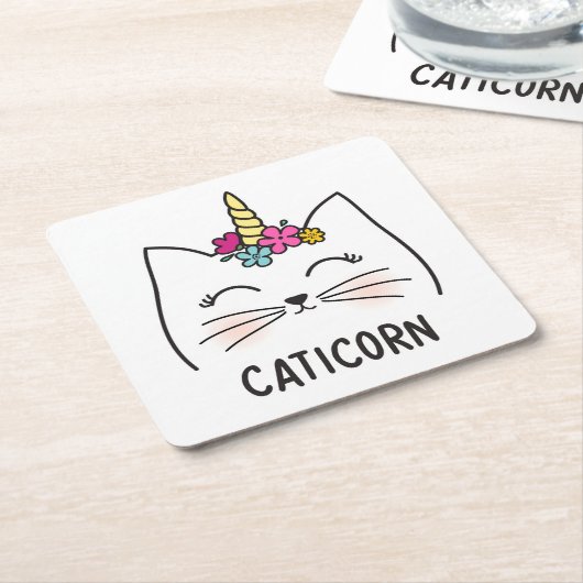 Caticorn Rechteckiger Pappuntersetzer (angewinkelt)
