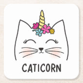 Caticorn Rechteckiger Pappuntersetzer (Vorderseite)