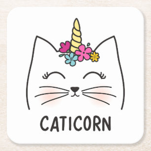 Caticorn Rechteckiger Pappuntersetzer