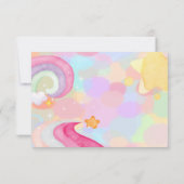 Caticorn-Regenbogen-Kindergeburtstag Dankeskarte (Rückseite)