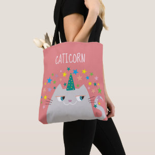 Caticorn Rosa Einhorn Katze und Sterne Tasche