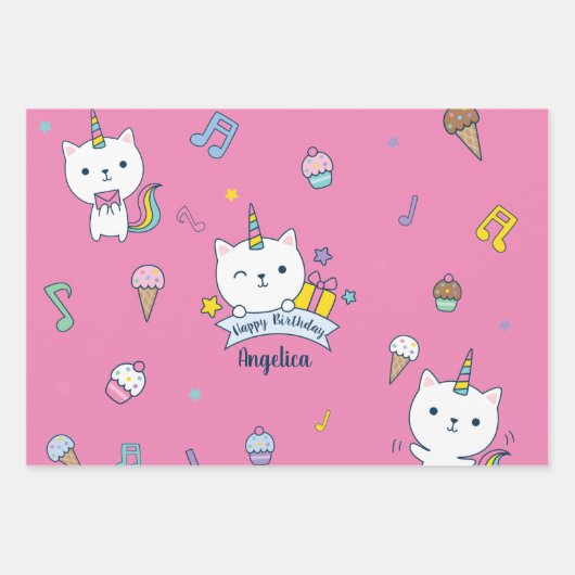 Caticorn-Sammlung 1 | Geschenkpapier Set (Vorderseite 2)
