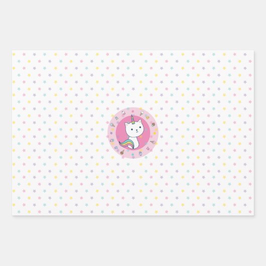 Caticorn-Sammlung 2 | Umschlagpapier Geschenkpapier Set (Vorderseite 3)