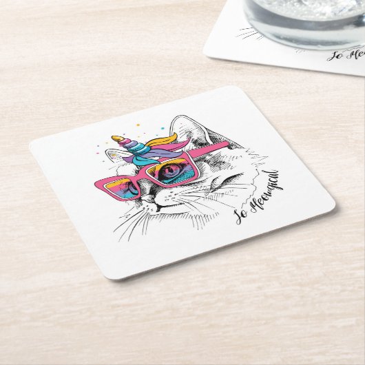 Caticorn| So Rechteckiger Pappuntersetzer (angewinkelt)