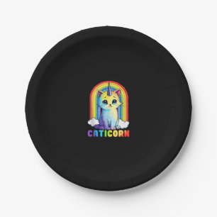 Caticorn süße Katze Einhorn lustiges Design für Fr Pappteller