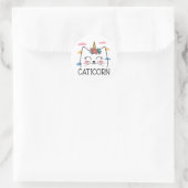 Caticorn Unicorn Kitty Cat Runder Aufkleber (Tasche)