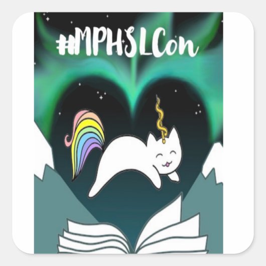 Caticorn von HLABC Quadratischer Aufkleber (Vorderseite)