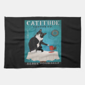 Catiité Tuxedo Cat Coffee Company Funny Tuxedo Geschirrtuch (Horizontal)